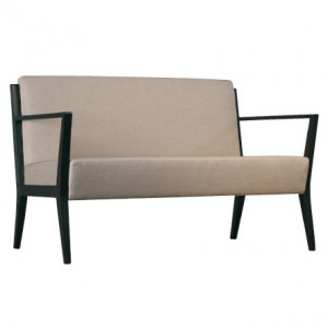 Cinquanta C510 Double Lounge. Fabric Seat And Back. Open Timber Arms. Stained Frame. Any Fabric Colour